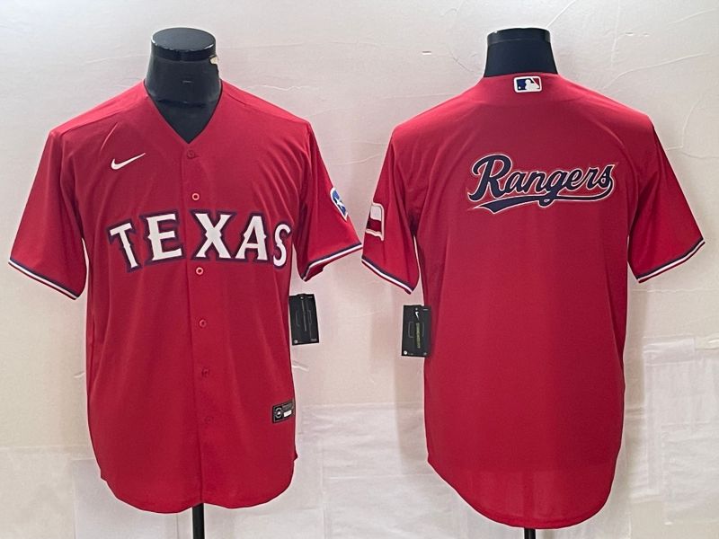 Men Texas Rangers Blank Red Game Nike 2023 MLB Jersey style 2